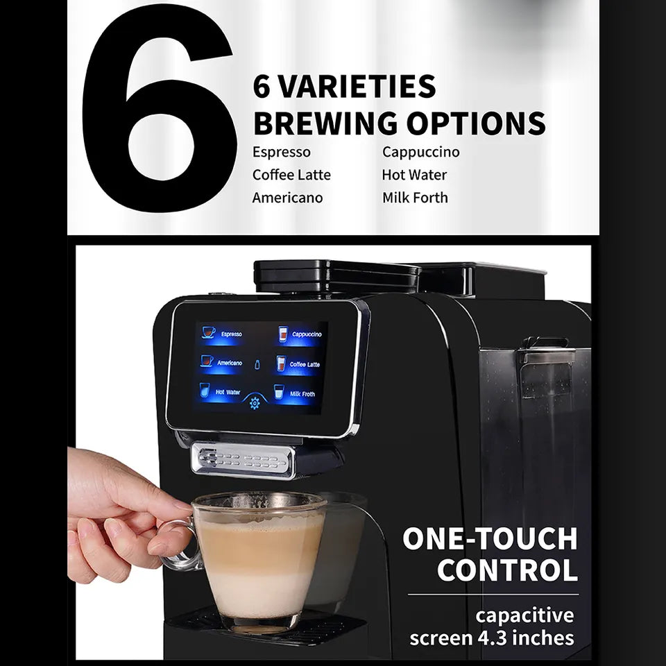 Office Coffee Machine Touch Screen Fully Automatic Coffee Maker With Grinder